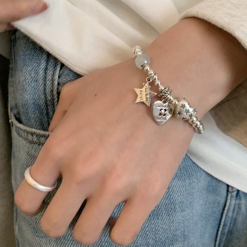 Korean Style Simple Love Star Bracelet Korean Style Simple Women'S Fashion Light Luxury Niche Exquisite All-Match High-End Bracelet - Image 4